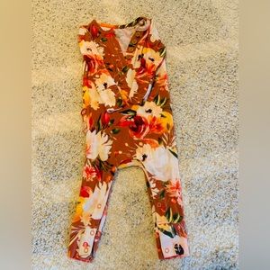 Posh Peanut ruffle butt long sleeve romper.